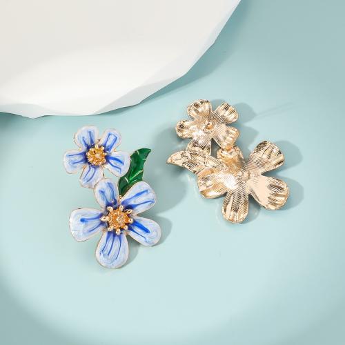 Zinc Alloy Drop Earrings gold color plated fashion jewelry & enamel Sold By Pair