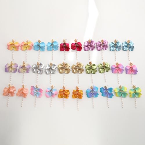 Acrylic Jewelry Earring Zinc Alloy with Plastic Pearl & Acrylic gold color plated fashion jewelry Sold By Pair
