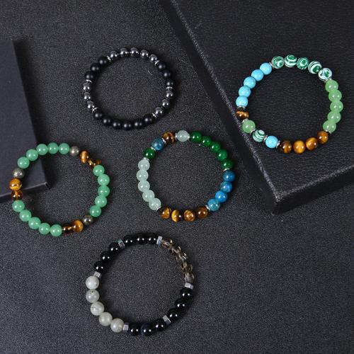 Bracelets de pierres précieuses, Pierre naturelle, Placage de couleur d'or, bijoux de mode, plus de couleurs à choisir, Vendu par PC