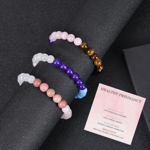 Bracelets de pierres précieuses, Pierre naturelle, avec pierre gemme, Placage de couleur d'or, bijoux de mode, plus de couleurs à choisir, Vendu par PC