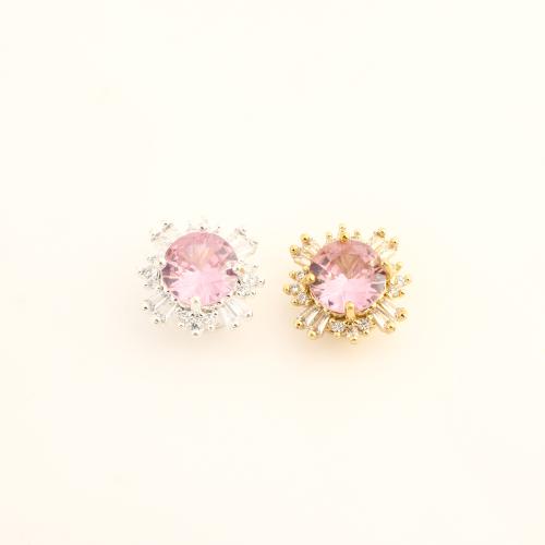 Cubic Zirconia Micro Pave Brass European Beads DIY & micro pave cubic zirconia Sold By PC