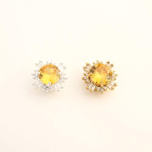 Cubic Zirconia Micro Pave Brass European Beads DIY & micro pave cubic zirconia Sold By PC