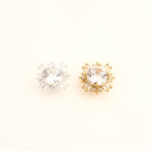 Cubic Zirconia Micro Pave Brass European Beads DIY & micro pave cubic zirconia Sold By PC
