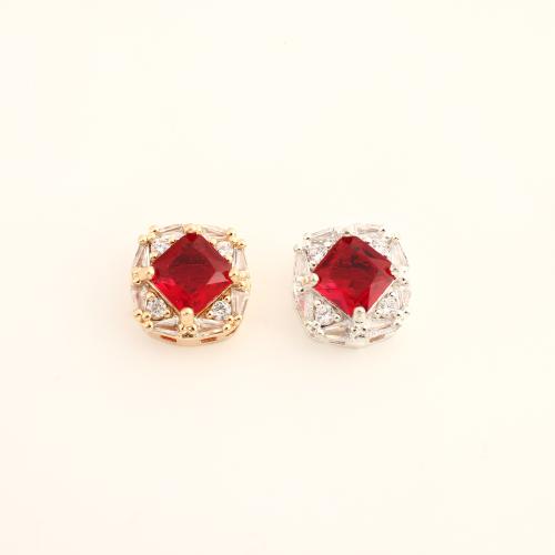 Cubic Zirconia Micro Pave Brass European Beads DIY & micro pave cubic zirconia Sold By PC