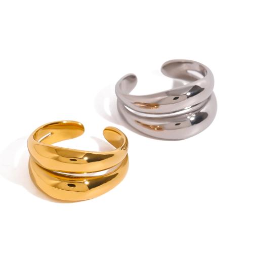Stainless Steel Finger Ring 304 Stainless Steel plated Double Layer & fashion jewelry & for woman Sold By PC