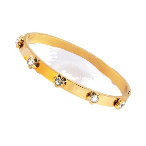 Bracelet en acier inoxydable, Acier inoxydable 304, Placage, bijoux de mode & pour femme & avec strass, plus de couleurs à choisir, Vendu par PC