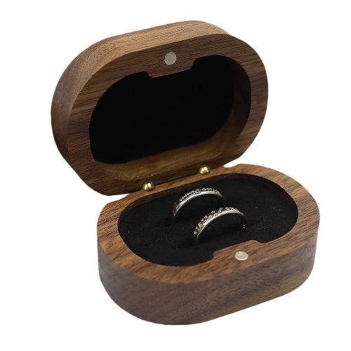 Ξύλο Ζεύγος Ring Box, με Πανί, Dustproof & διαφορετικά στυλ για την επιλογή, 70x50x34mm, Sold Με PC
