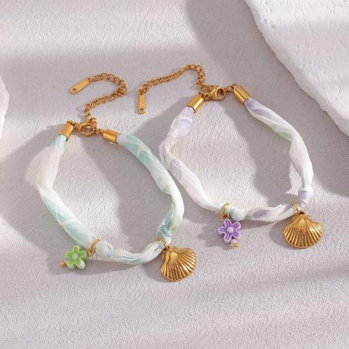 Stainless Steel Jewelry Bracelet 304 Stainless Steel with Plastic gold color plated fashion jewelry Sold By PC