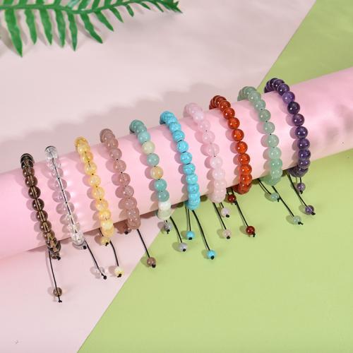 Bracelets de pierres précieuses, Pierre naturelle, avec Agate & Cristal naturel, bijoux de mode, plus de couleurs à choisir, 90x90x20mm, Vendu par PC