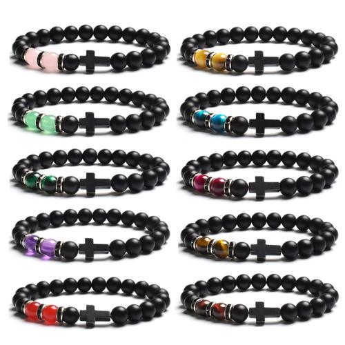 Gemstone Bracciali, 304 acciaio inox, with Pietra naturale, placcato color oro, gioielli di moda, nessuno, 6-10mm, Venduto da filo
