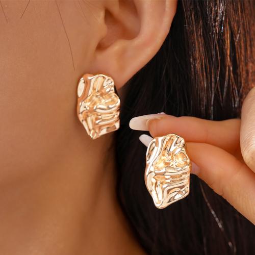 Lo zinco in lega Stud Earring, lega in zinco, placcato color oro, gioielli di moda, nessuno, Venduto da coppia