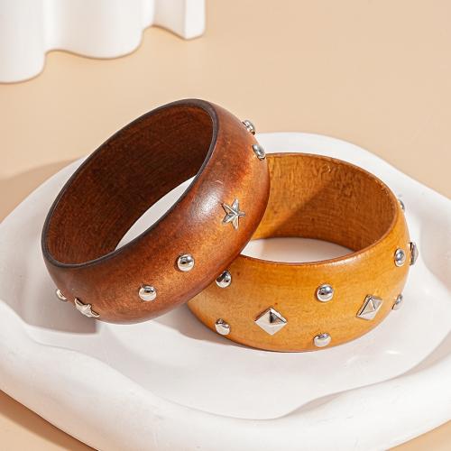 Dřevo Náramek, s Mosaz, barva pozlacený, módní šperky, více barev na výběr, Prodáno By PC