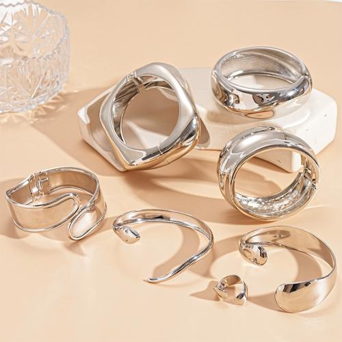 lega in zinco braccialetto da polso, with ferro, placcato color oro, gioielli di moda, argento, Venduto da PC