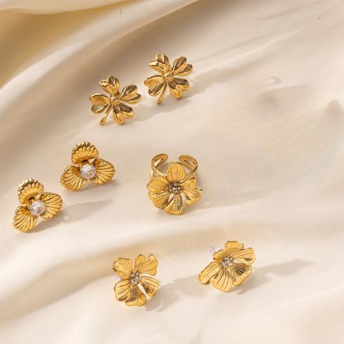 Zestaw biżuterii ze stali nierdzewnej Rhinestone, Titantium stali, Platerowane w kolorze złota, biżuteria moda & z kamieniem, dostępnych więcej kolorów, sprzedane przez PC