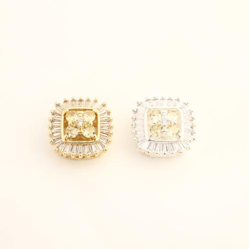 Cubic Zirconia Micro Pave Brass Beads DIY & micro pave cubic zirconia Sold By PC