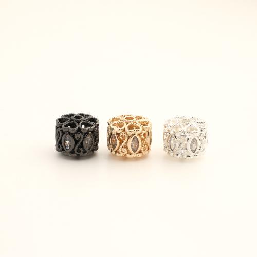 Cubic Zirconia Micro Pave Brass Beads DIY & micro pave cubic zirconia Sold By PC