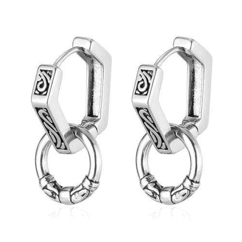 Acero inoxidable gota pendiente, acero inoxidable 304, pulido, Joyería & para hombre, color original, Vendido por Par