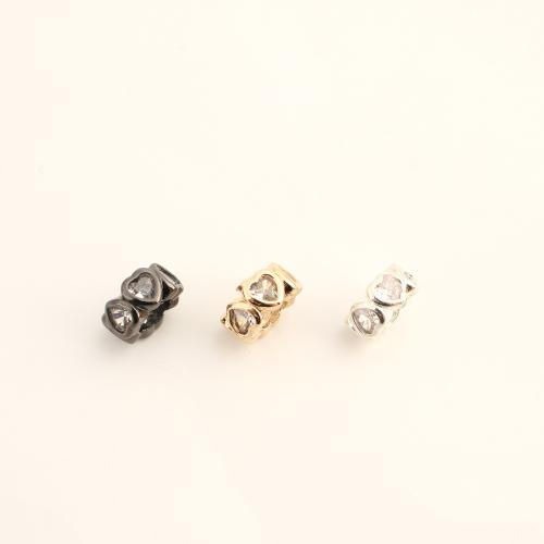 Perline in ottone Zircone forno pavimenta Cilindrata, DIY & Micro spianare cubic zirconia, nessuno, 4x8x8mm, Venduto da PC