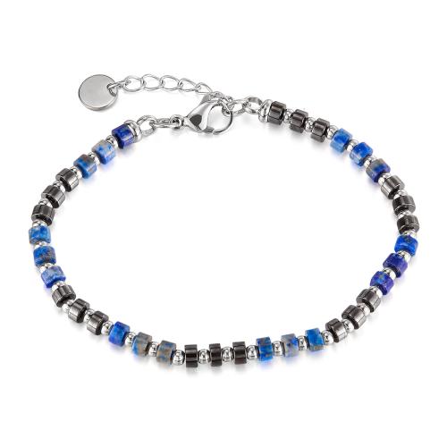 Bracelets de pierres précieuses, Acier inoxydable 304, avec Pierre naturelle & Hématite, Placage, bijoux de mode & différents matériaux pour le choix & unisexe, Vendu par PC
