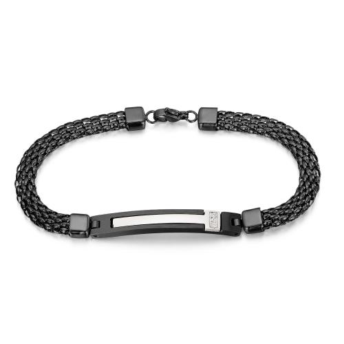 Stainless Steel Jewelry Bracelet 304 Stainless Steel plated fashion jewelry & micro pave cubic zirconia & for man Sold By PC