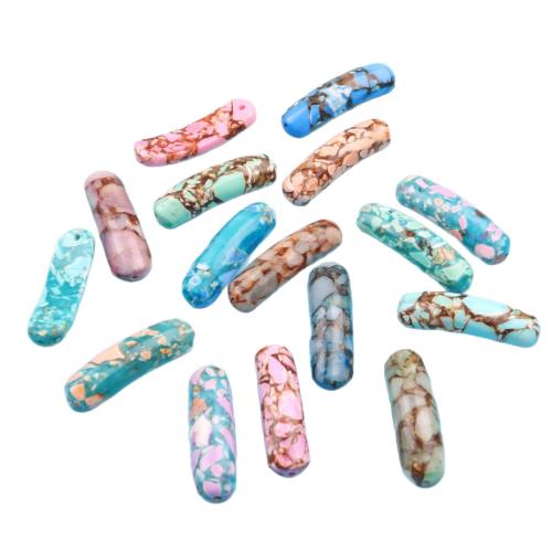 Impression Jasper Curved Tube Beads DIY Sold By PC