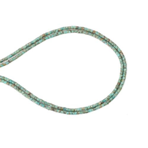 Turkos pärlor, Natural Turquoise, DIY, blandade färger, 2x2mm, Såld Per Ca 38 cm Strand
