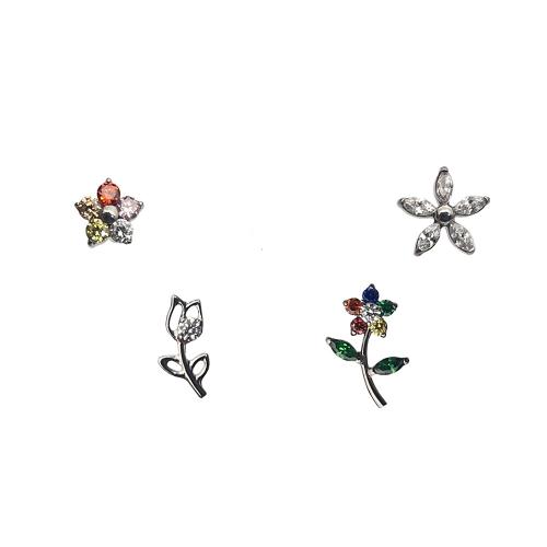 Stopów tytanu Piercing kolczyk ustaleń, Powlekane, DIY & różne style do wyboru & mikro utorować cyrkonia, 0.90mm, sprzedane przez PC