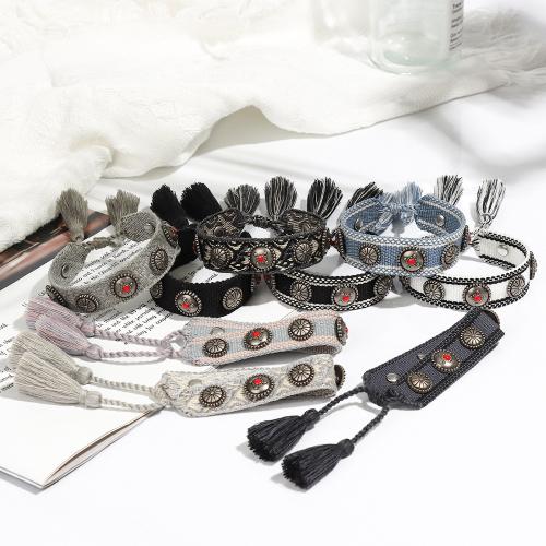 Polyester Bracelet with Zinc Alloy handmade adjustable & for woman Sold By PC