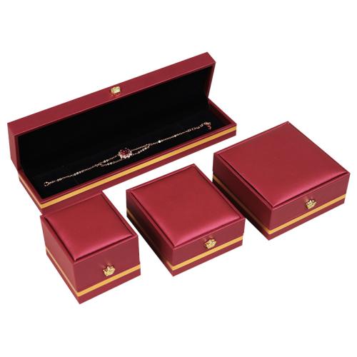 Plastic Gift Box with PU Leather & Velveteen Sold By PC