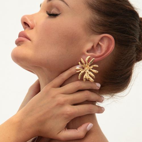 Zinklegering oorknoppen, Zinc Alloy, gold plated, mode sieraden, meer kleuren voor de keuze, Verkocht door pair