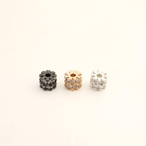 Cubic Zirconia Micro Pave Brass Beads DIY & micro pave cubic zirconia Sold By PC