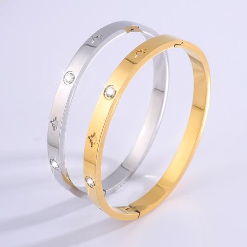 304 acciaio inox bracciale, placcato, gioielli di moda & Micro spianare cubic zirconia & per la donna, nessuno, Venduto da PC