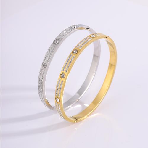 304 acciaio inox bracciale, placcato, gioielli di moda & Micro spianare cubic zirconia & per la donna, nessuno, Venduto da PC
