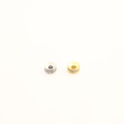 Kubni cirkonij Micro Pave Brass perle, Mesing, možete DIY & micro utrti kubni cirkonij, više boja za izbor, 2.50x6x6mm, Prodano By PC