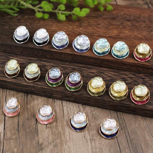Zinc Alloy Stud Earring three layers & for woman & enamel Sold By Pair