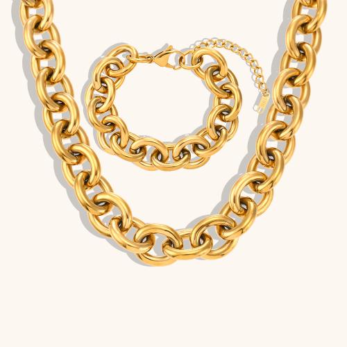 Conjuntos de joyería de acero inoxidable, acero inoxidable 316L, 18K chapado en oro, diferentes estilos para la opción & para mujer, Vendido por UD