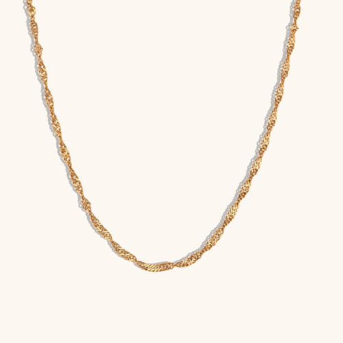 Fashion Stainless Steel Jewelry Sets 304 Stainless Steel 18K gold plated wave chain & for man Sold By PC