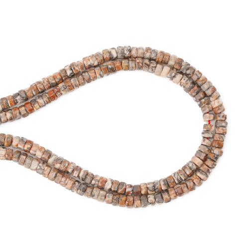 Huid van de luipaard Stone, DIY, gemengde kleuren, 3x6mm, Per verkocht 38 cm Strand