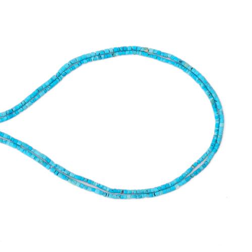 Syntetisk blå turkos Bead, DIY, blandade färger, 2x2mm, Såld Per 38 cm Strand