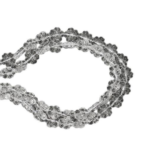 Kryształowe koraliki, Kryształ, Kwiat, DIY, przejrzysty, 13mm, sprzedawane na 38 cm Strand