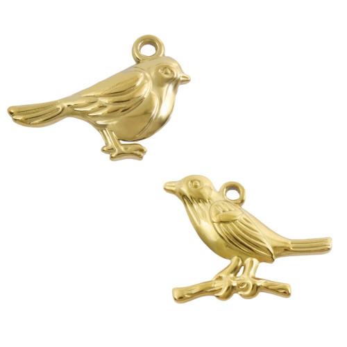Stainless Steel Animal Pendants 304 Stainless Steel Bird plated DIY Sold By Bag