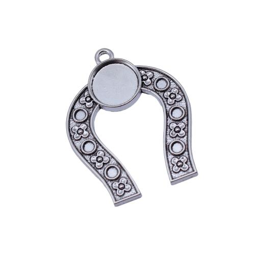 Zinc Alloy Pendant Cabochon Setting plated DIY antique silver color Sold By PC