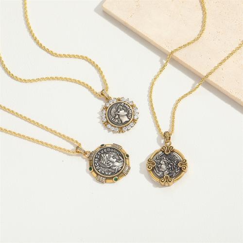 Collier en laiton cubique Zircon Micro Pave, Placage, bijoux de mode & pavé de micro zircon, plus de couleurs à choisir, protéger l'environnement, sans nickel, plomb et cadmium, Vendu par PC