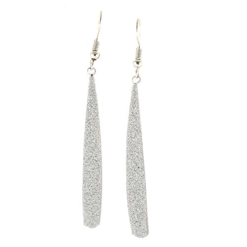alliage de zinc Boucle d'oreille goutte, Placage de couleur argentée, bijoux de mode & pour femme, 80mm, Vendu par paire