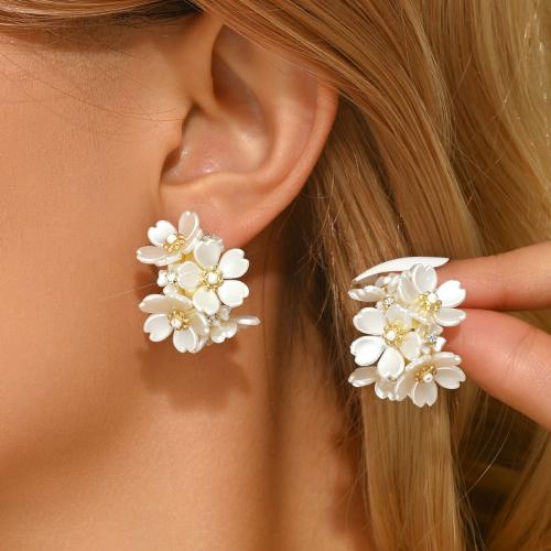 Pryskyřice náušnice, Zinek, s Pryskyřice & Plastové Pearl, barva pozlacený, módní šperky, více barev na výběr, Prodáno By Pair