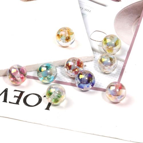 Transparent Akrylpärlor, Akryl, guldfärg pläterade, DIY, fler färger för val, 100PC/Bag, Säljs av Bag