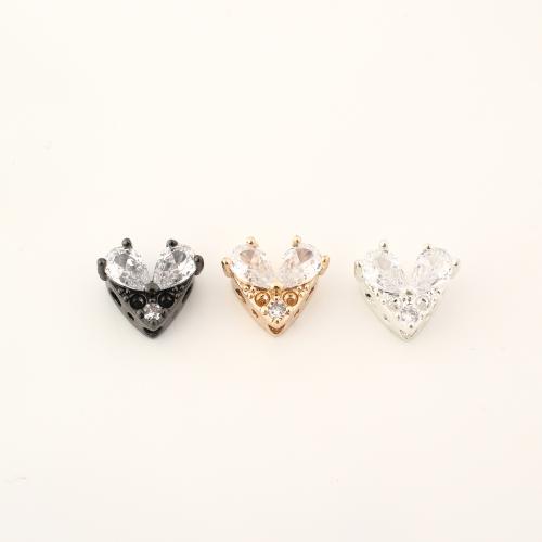 Cubic Zirconia Micro Pave Brass Pendant Heart DIY & micro pave cubic zirconia Sold By PC