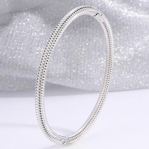 Acier inoxydable 304 bracelet ordinaire, Placage, bijoux de mode & unisexe, argent, Vendu par PC