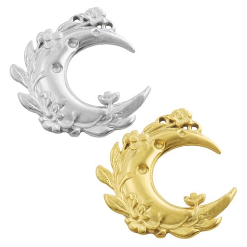 Stainless Steel Pendants 304 Stainless Steel Moon plated DIY Sold By Bag