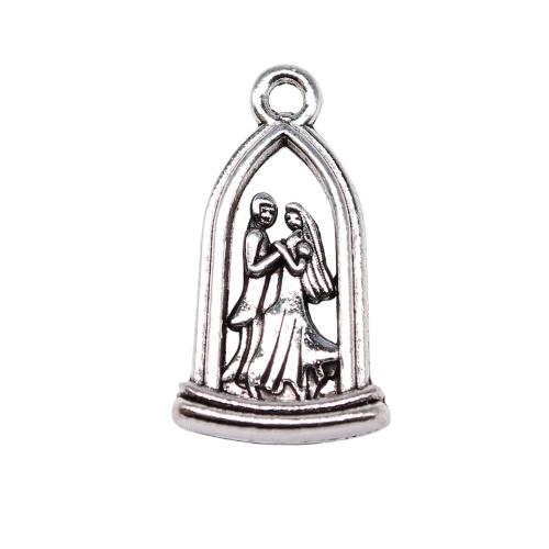 Character Shaped Zinc Alloy Pendants, liga de zinco, banhado, DIY & vazio, 23x13mm, vendido por PC